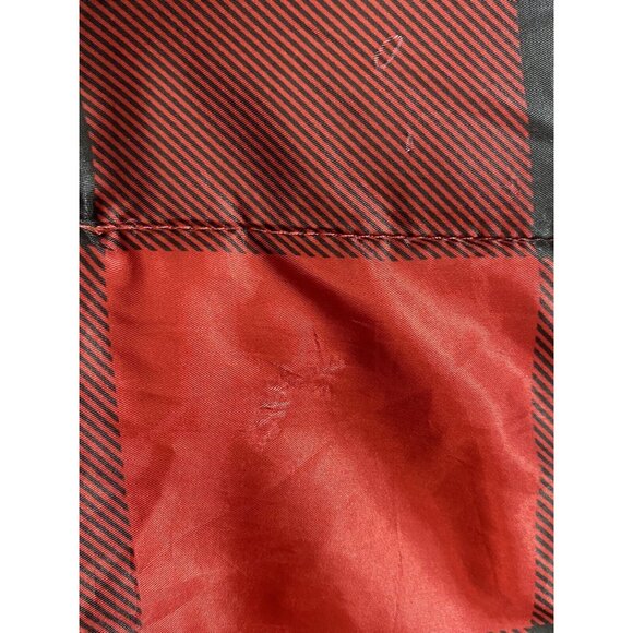 Eddie Bauer Down Alternative Throw blanket Red Black Buffalo Plaid Packable - Picture 6 of 11